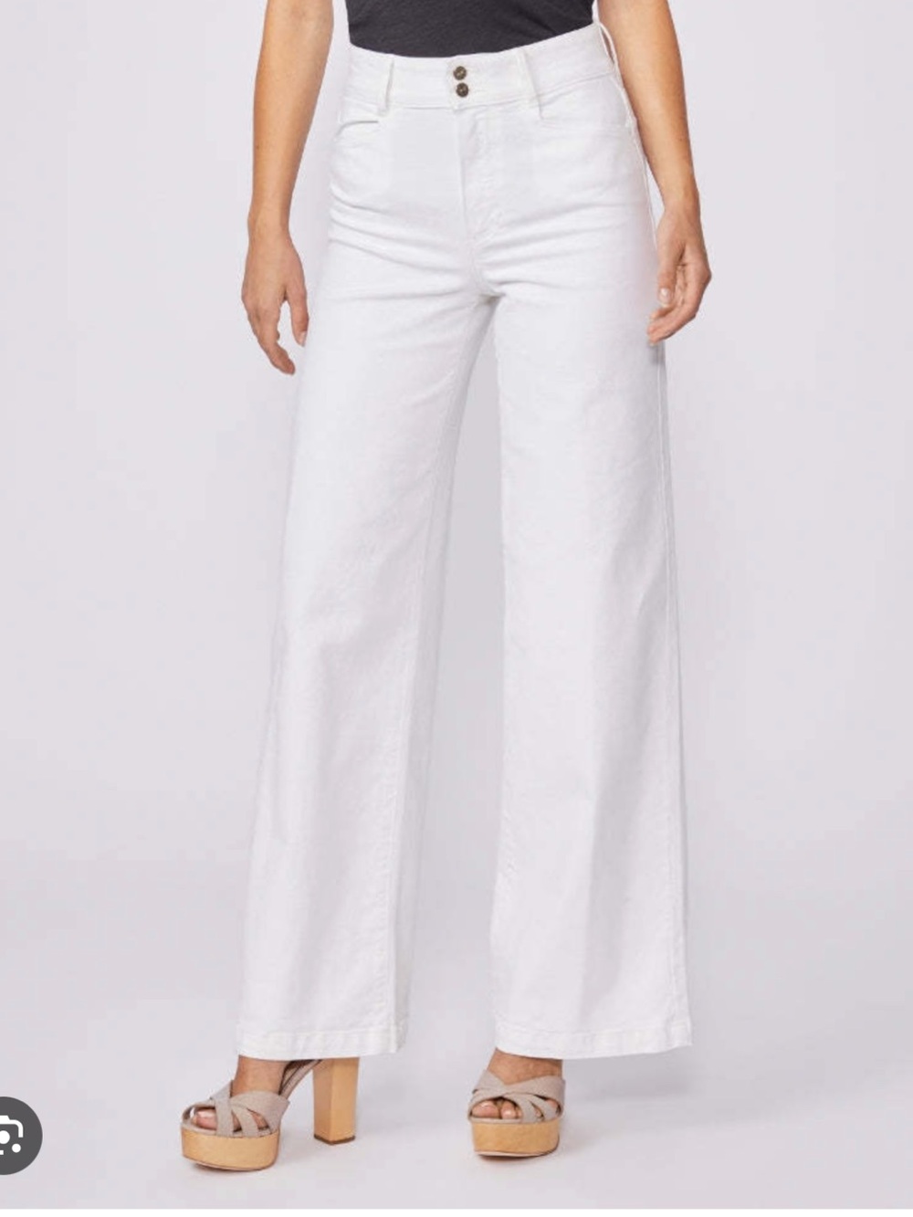 PAIGE Harper Wide Legs Jeans - off white